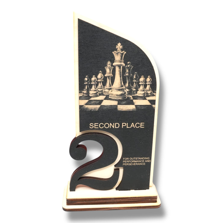 Trophy Award - CUSTOM - Chess - 1st 2nd 3rd Place - 9x5 Inches