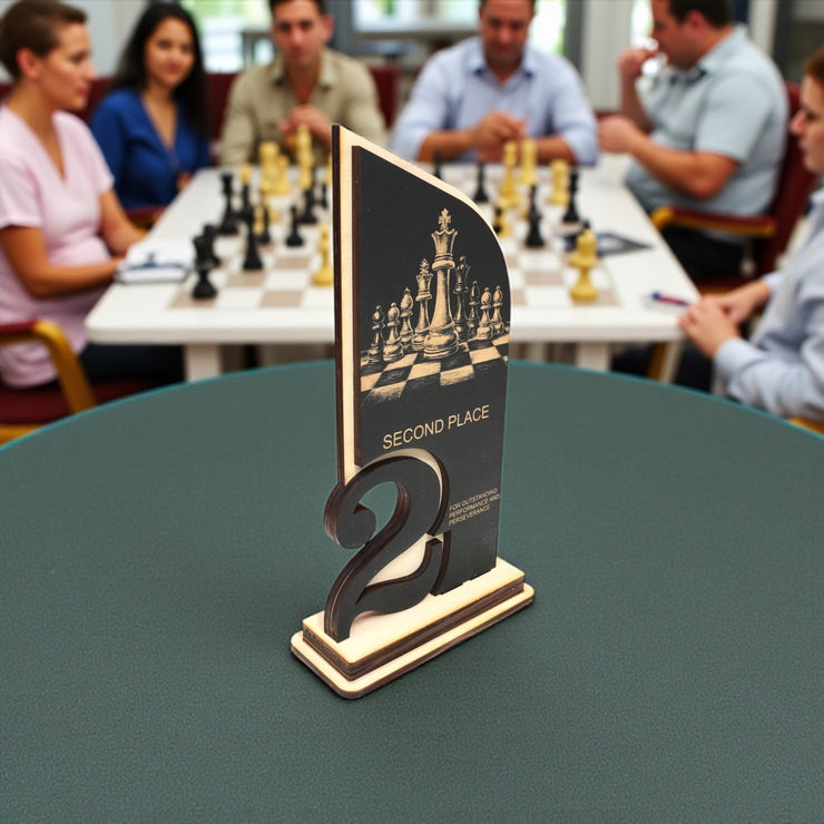 Trophy Award - CUSTOM - Chess - 1st 2nd 3rd Place - 9x5 Inches