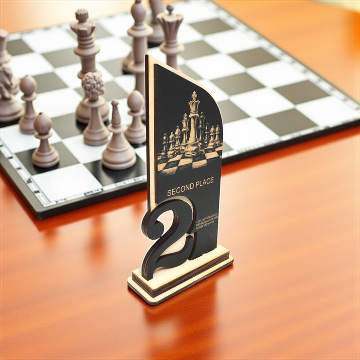 Trophy Award - CUSTOM - Chess - 1st 2nd 3rd Place - 9x5 Inches