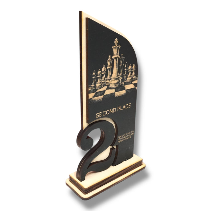 Trophy Award - CUSTOM - Chess - 1st 2nd 3rd Place - 9x5 Inches