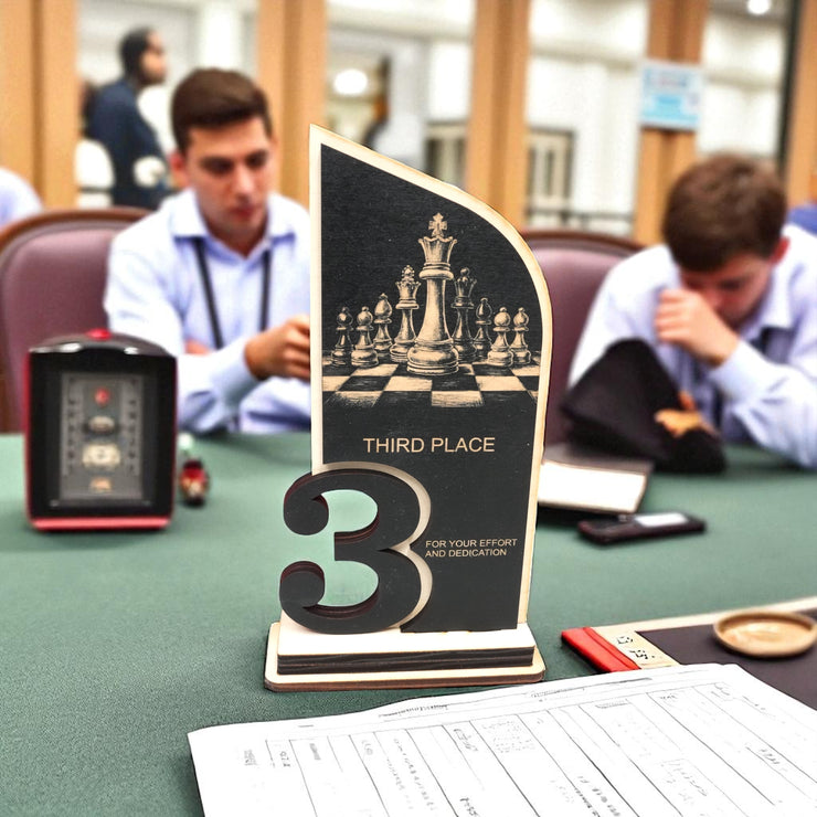 Trophy Award - CUSTOM - Chess - 1st 2nd 3rd Place - 9x5 Inches