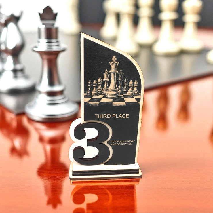 Trophy Award - CUSTOM - Chess - 1st 2nd 3rd Place - 9x5 Inches