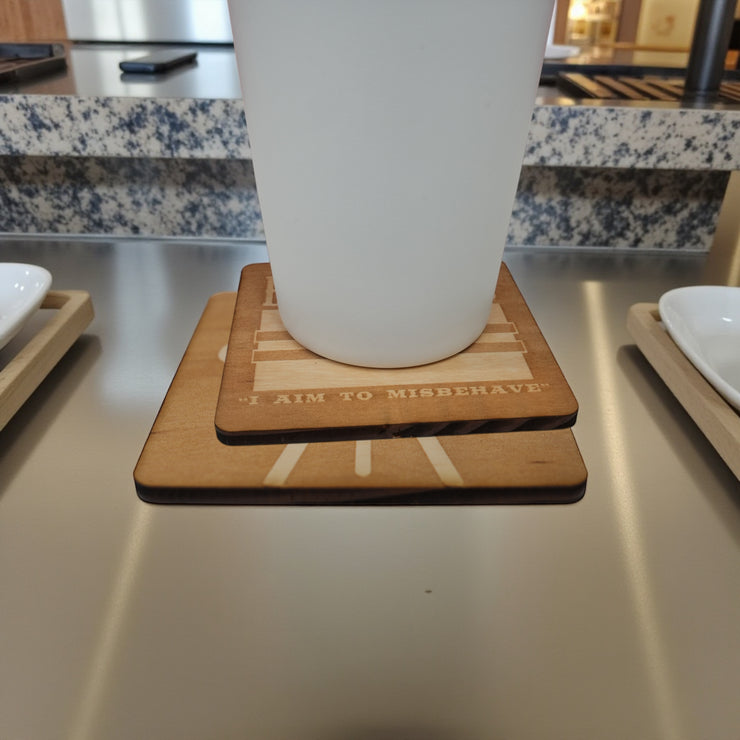 Browncoats Coaster Set of two 4x4in Raw Wood