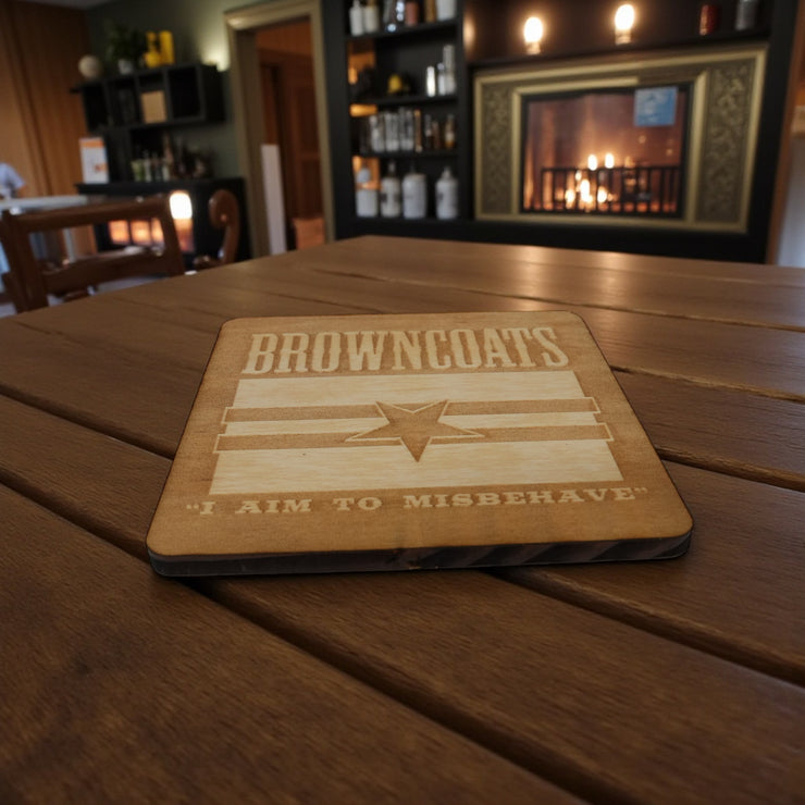 The Grillfather Coaster Set of two 4x4in Raw Wood