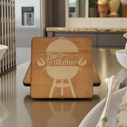 The Grillfather Coaster Set of two 4x4in Raw Wood