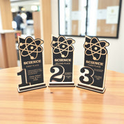 Trophy Award - PERSONALIZED - Science - 1st 2nd 3rd Place - 9x5 Inches