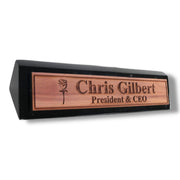 Desk Wedge Name Plate - PERSONALIZED - Rose - 11 Inches
