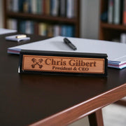 Desk Wedge Name Plate - PERSONALIZED - PIstons - 11 Inches