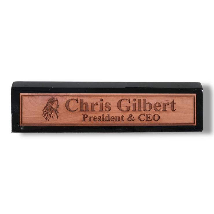 Desk Wedge Name Plate - PERSONALIZED - Native American Indian - 11 Inches