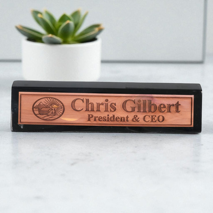 Desk Wedge Name Plate - PERSONALIZED - Noahs Ark - 11 Inches