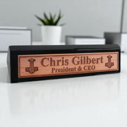 Desk Wedge Name Plate - PERSONALIZED - Mjolnir - 11 Inches