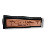 Desk Wedge Name Plate - PERSONALIZED - Pharmaceutical Caduceus Hermes - 11 Inches