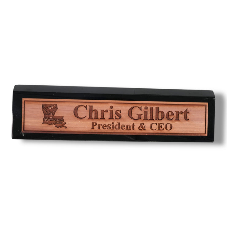 Desk Wedge Name Plate - PERSONALIZED - Louisiana - 11 Inches - Cajun