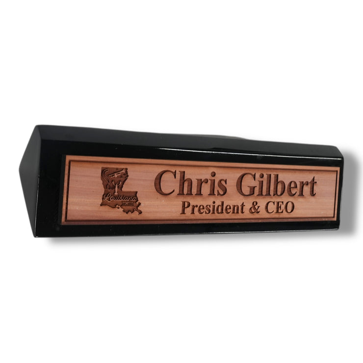 Desk Wedge Name Plate - PERSONALIZED - Louisiana - 11 Inches - Cajun