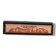 Desk Wedge Name Plate - PERSONALIZED - Mountain Scene - 11 Inches