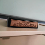Desk Wedge Name Plate - PERSONALIZED - Mountain Scene - 11 Inches