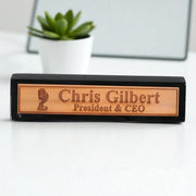Desk Wedge Name Plate - PERSONALIZED - Microphone - 11 Inches