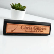 Desk Wedge Name Plate - PERSONALIZED - Golf - 11 Inches