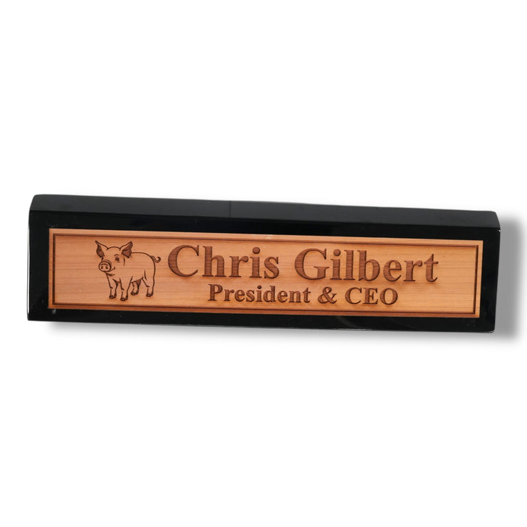 Desk Wedge Name Plate - PERSONALIZED - PIglet - 11 Inches