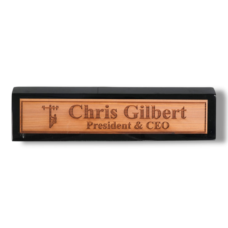 Desk Wedge Name Plate - PERSONALIZED - Lineman - 11 Inches