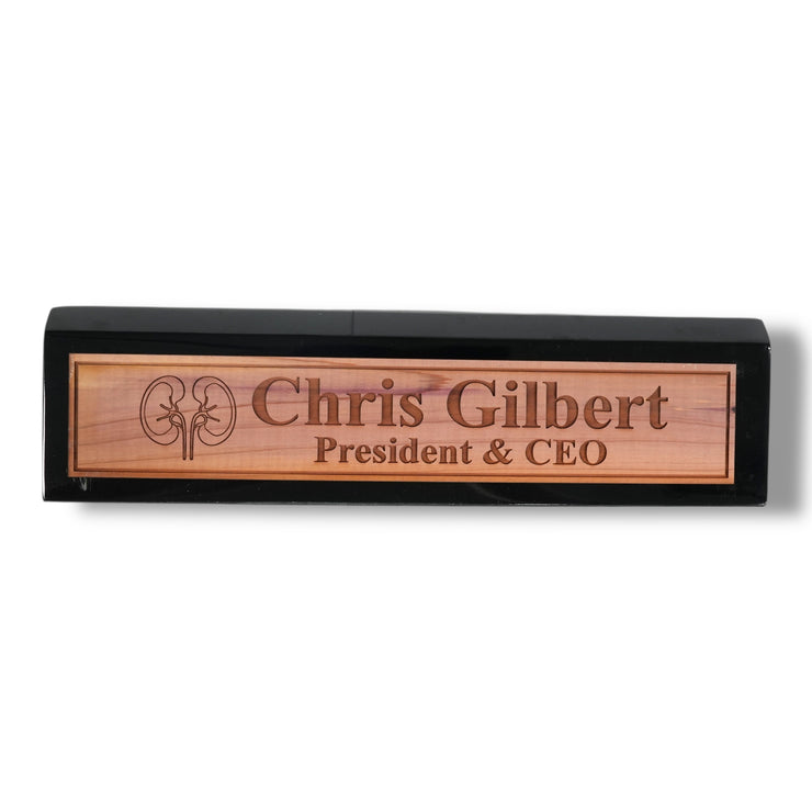 Desk Wedge Name Plate - PERSONALIZED - Kidney - 11 Inches