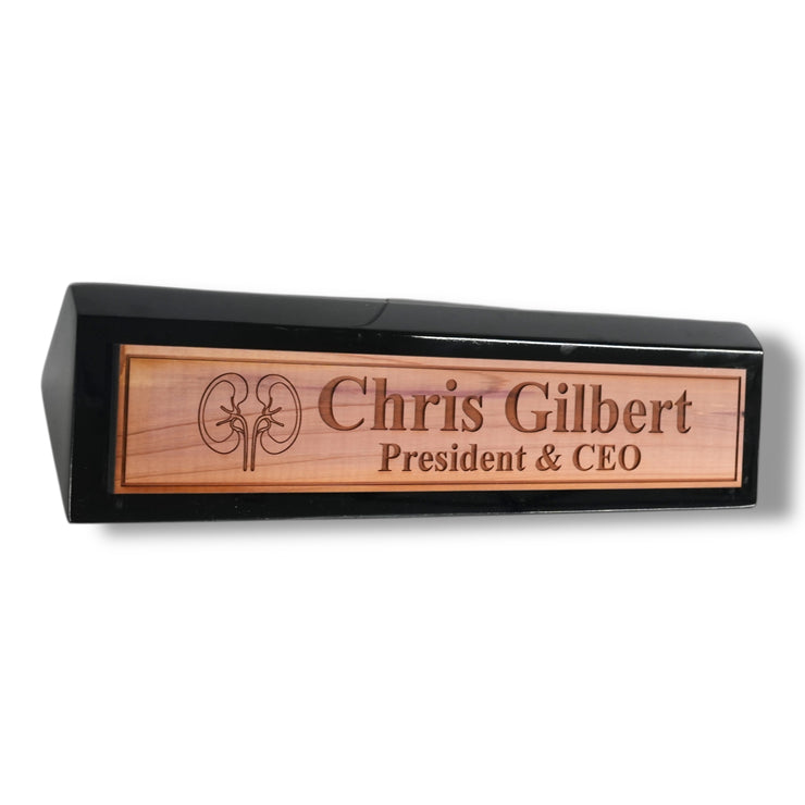Desk Wedge Name Plate - PERSONALIZED - Kidney - 11 Inches