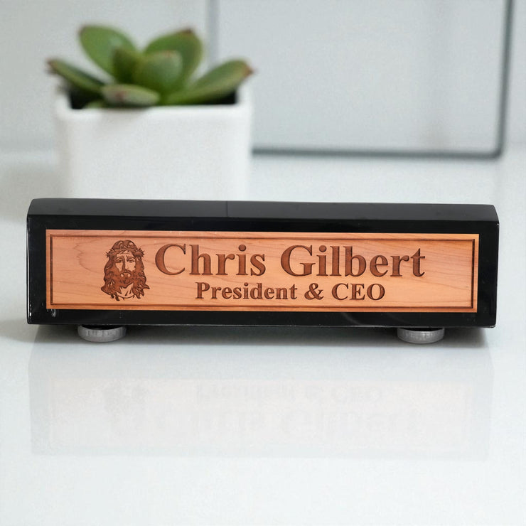 Desk Wedge Name Plate - PERSONALIZED - Jesus - 11 Inches