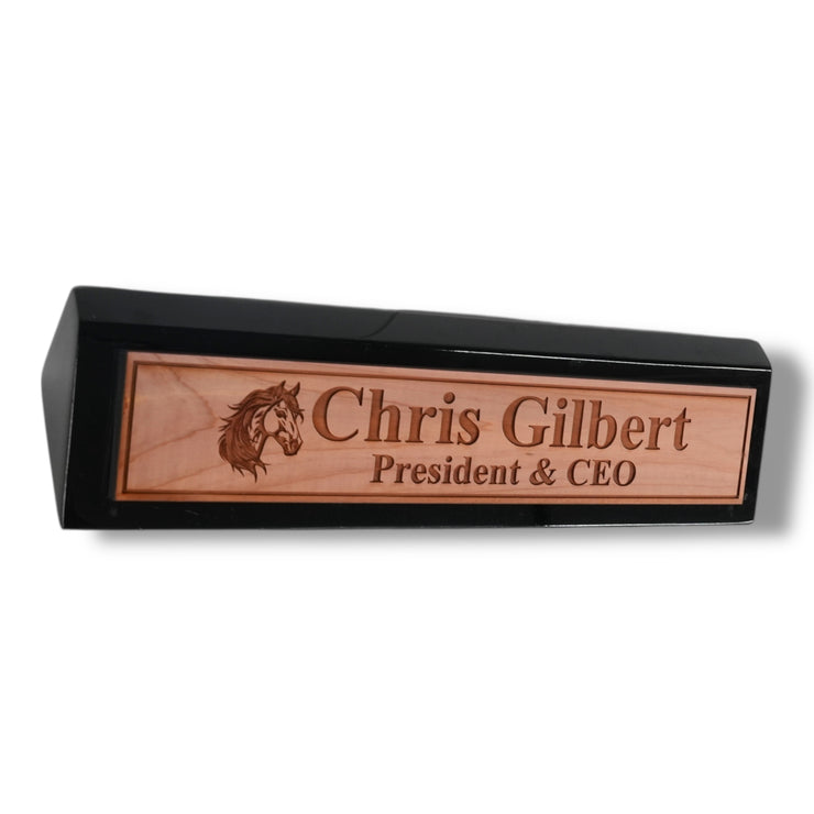 Desk Wedge Name Plate - PERSONALIZED - Horse - 11 Inches