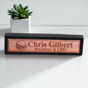 Desk Wedge Name Plate - PERSONALIZED - Hamburger - 11 Inches