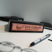 Desk Wedge Name Plate - PERSONALIZED - Hamburger - 11 Inches