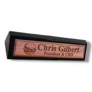 Desk Wedge Name Plate - PERSONALIZED - Hamburger - 11 Inches
