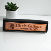 Desk Wedge Name Plate - PERSONALIZED - Indian Chief - 11 Inches