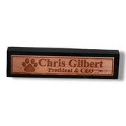 Desk Wedge Name Plate - PERSONALIZED - Dog Paw - 11 Inches