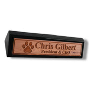 Desk Wedge Name Plate - PERSONALIZED - Dog Paw - 11 Inches
