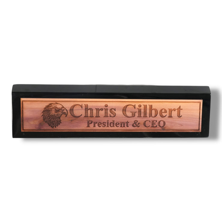 Desk Wedge Name Plate - PERSONALIZED - Eagle - 11 Inches