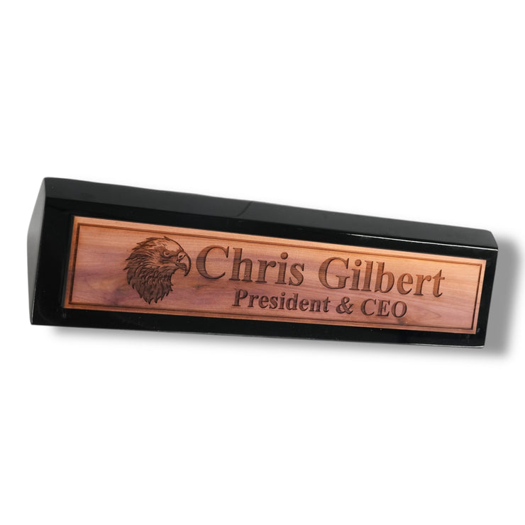Desk Wedge Name Plate - PERSONALIZED - Eagle - 11 Inches
