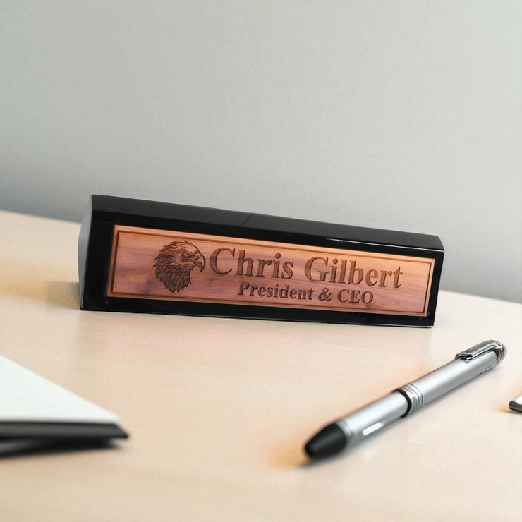 Desk Wedge Name Plate - PERSONALIZED - Eagle - 11 Inches