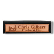 Desk Wedge Name Plate - PERSONALIZED - Deer Scene - 11 Inches