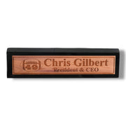 Desk Wedge Name Plate - PERSONALIZED - Football - WITH YOUR NUMBER - 11 Inches