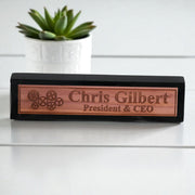 Desk Wedge Name Plate - PERSONALIZED - Gears - 11 Inches