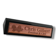 Desk Wedge Name Plate - PERSONALIZED - Gears - 11 Inches