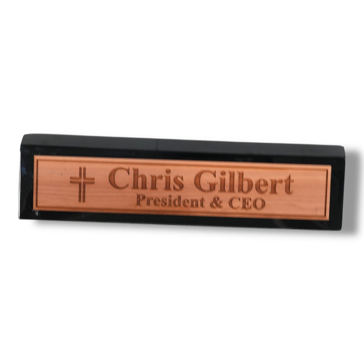 Desk Wedge Name Plate - PERSONALIZED - Cat - 11 Inches
