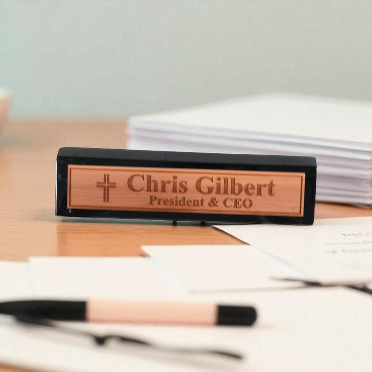 Desk Wedge Name Plate - PERSONALIZED - Cat - 11 Inches