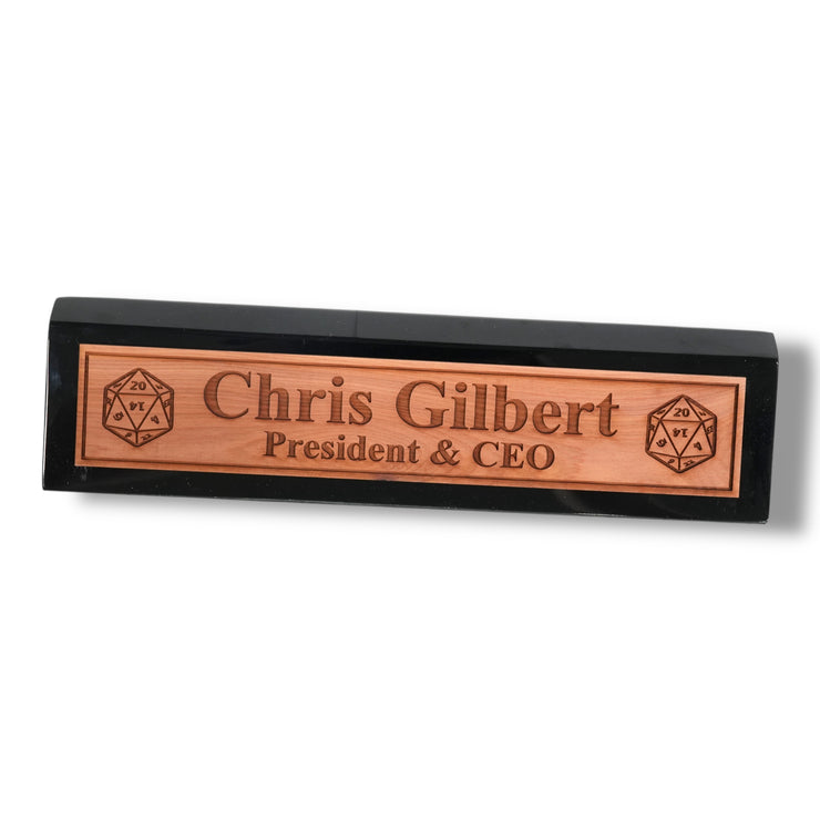 Desk Wedge Name Plate - PERSONALIZED - D20 - 11 Inches