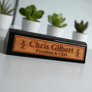 Desk Wedge Name Plate - PERSONALIZED - Viking Protection Rune - 11 Inches