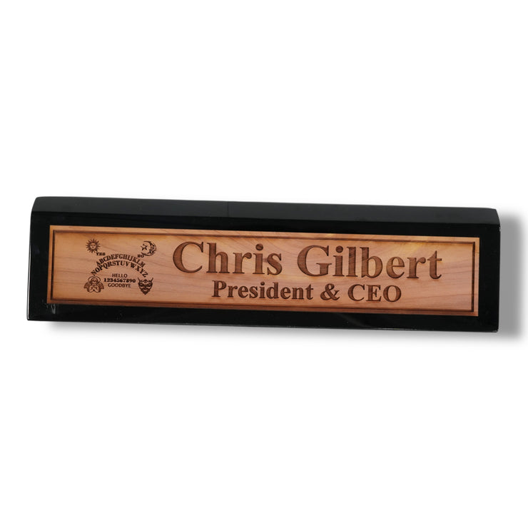 Desk Wedge Name Plate - PERSONALIZED - Spirit Board - 11 Inches