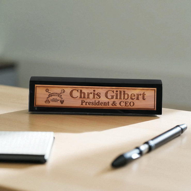 Desk Wedge Name Plate - PERSONALIZED - Spirit Board - 11 Inches
