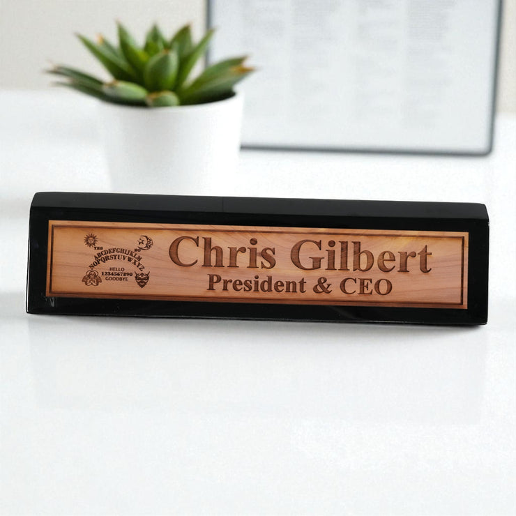 Desk Wedge Name Plate - PERSONALIZED - Spirit Board - 11 Inches