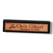 Desk Wedge Name Plate - PERSONALIZED - Water Spigot - 11 Inches