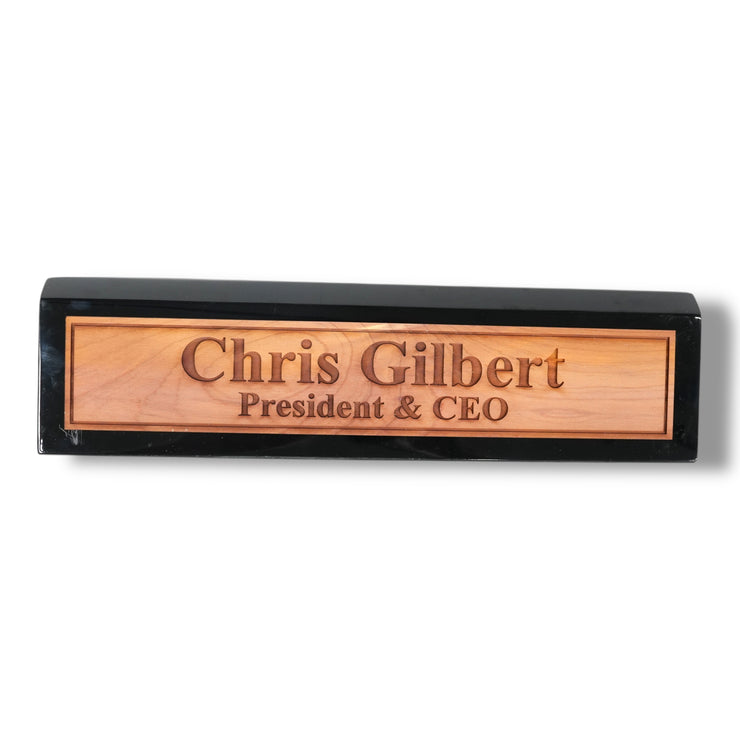 Desk Wedge Name Plate - Personalized Titles and Styles - 11 Inches